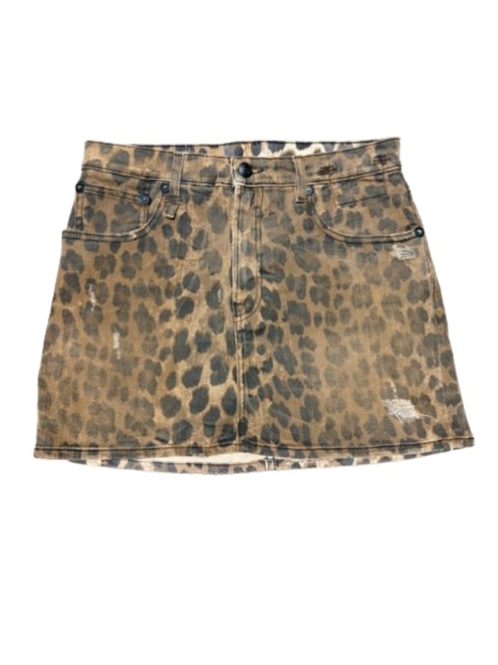 R13 Leopard Print High Rise Mini Skirt | Italian Made Japanese Fabric | Size 27 - Picture 2 of 9